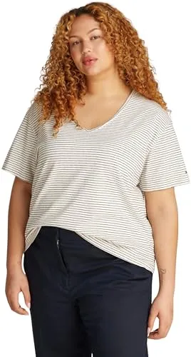 Tommy Hilfiger Modern Linen t-shirt donna scollo V lino