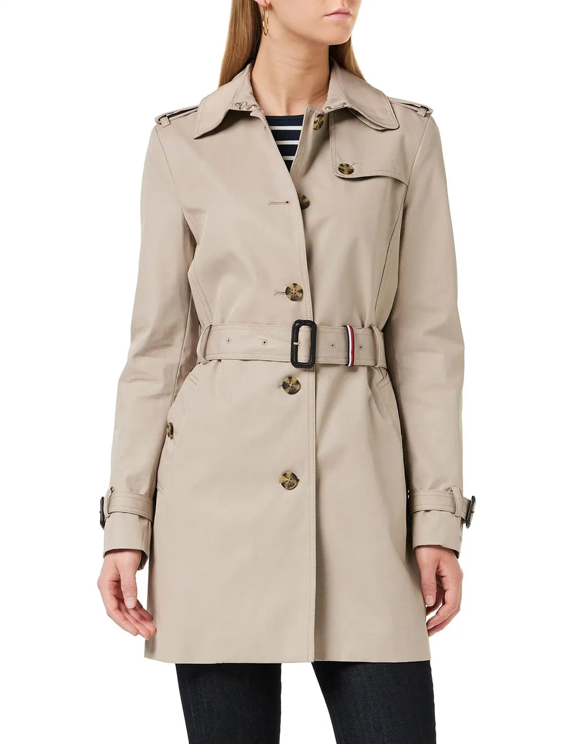 Tommy Hilfiger Heritage Trench Donna Single Breasted Beige
