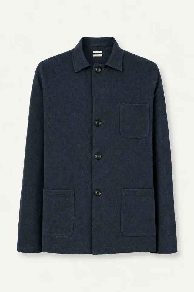 Massimo Alba Florida camicia uomo blu cotone