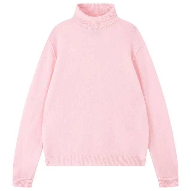 Jumper 1234 Distressed Roll Collar maglione rosa cashmere