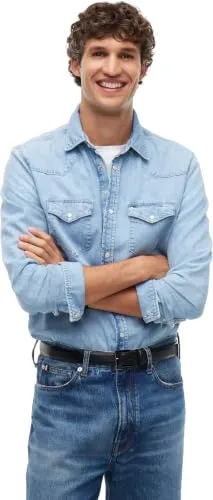 Tommy Hilfiger MW0MW44983 camicia denim uomo L cloudy blue