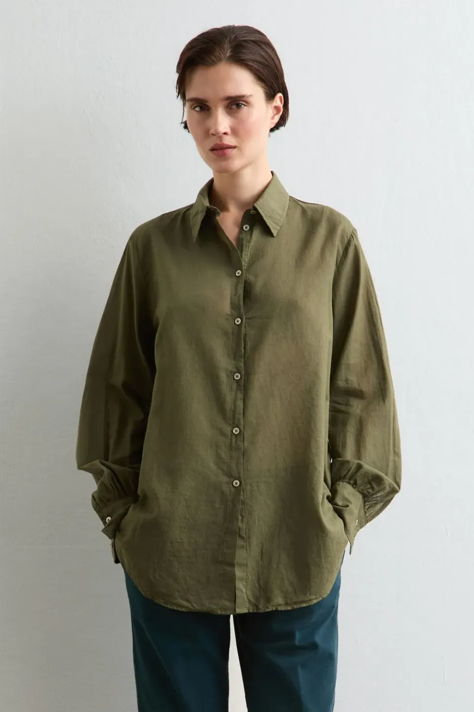 Massimo Alba Anna camicia donna forest night cotone