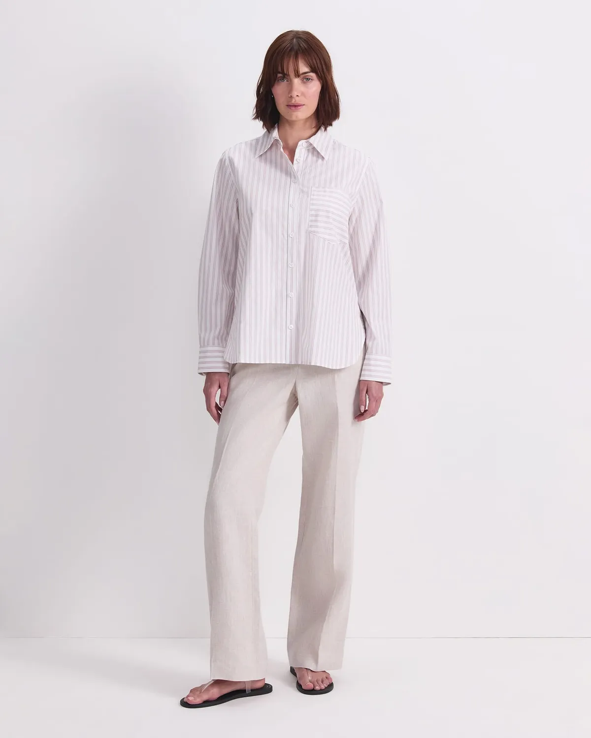 Sportscraft Logo Stripe Camicia donna cotone leggero a righe