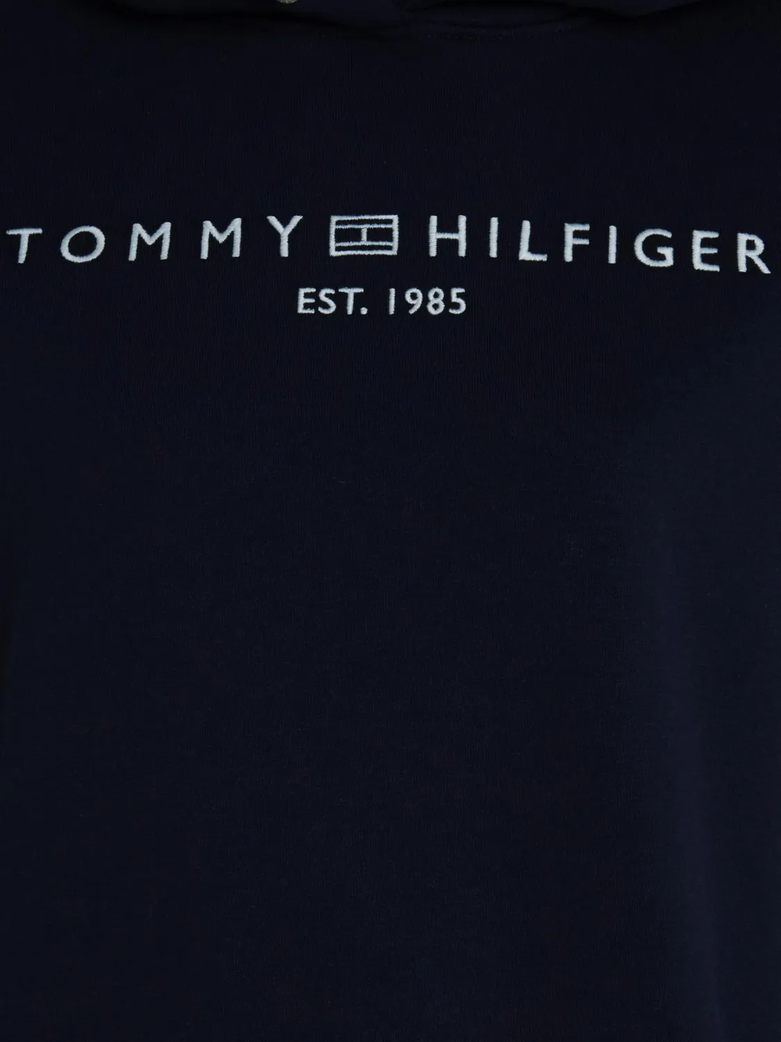 Tommy Hilfiger Logo Felpa Donna con Cappuccio Nero Black
