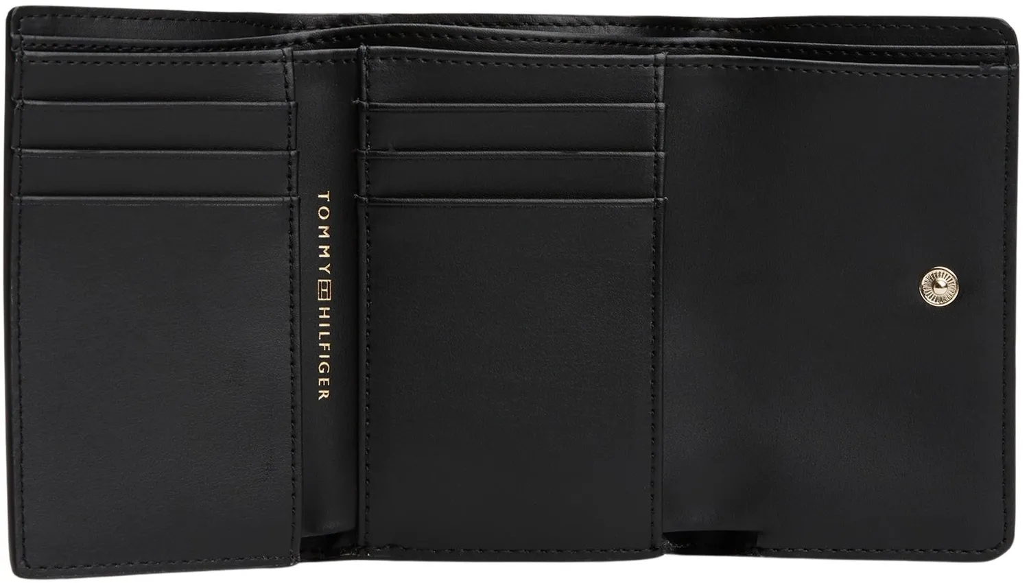 Tommy Hilfiger Logotape Portafogli Donna Trifold Nero