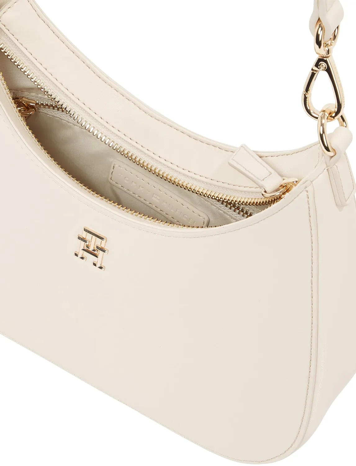 Tommy Hilfiger Logotape borsa a spalla beige Sugarcane zip