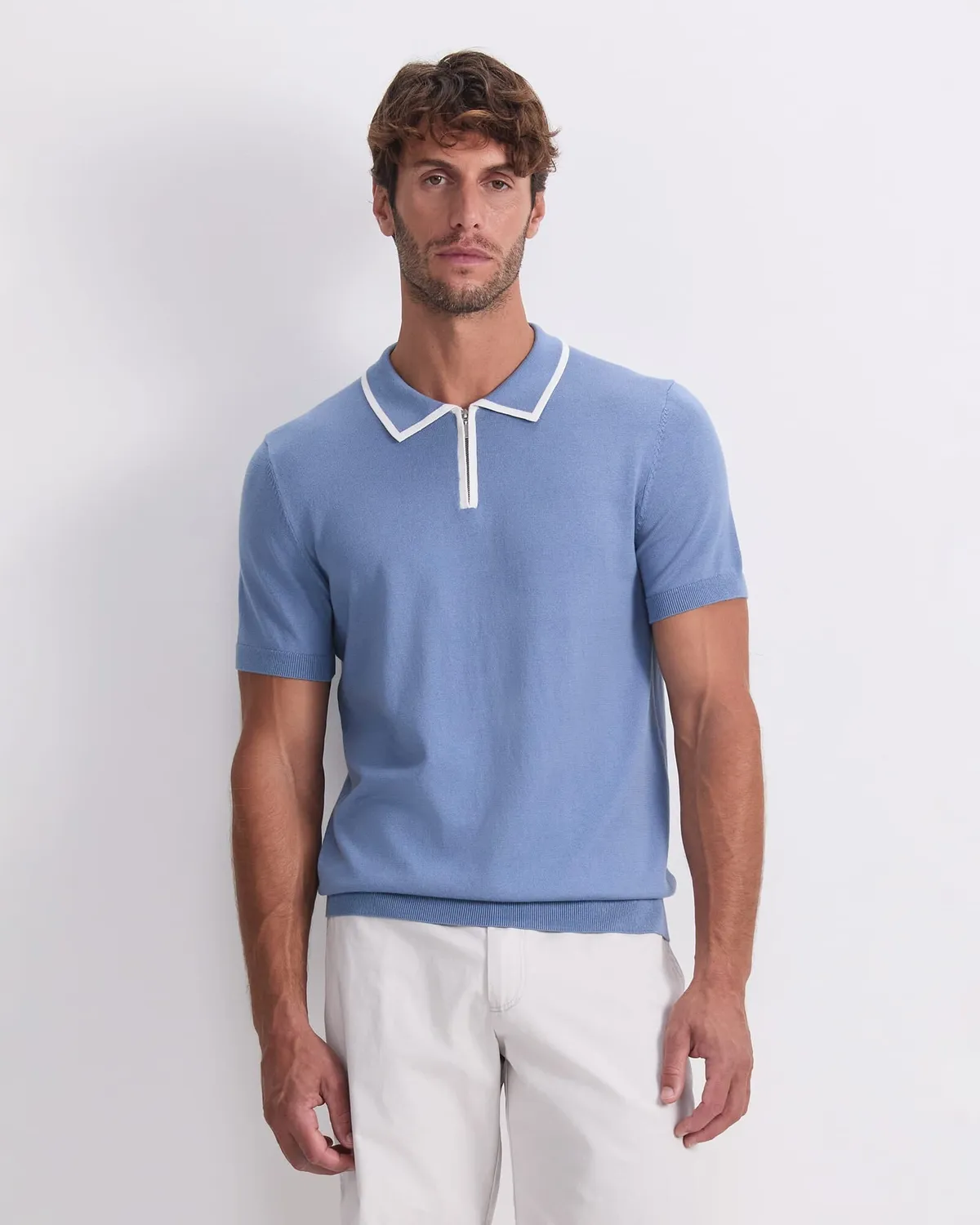Sportscraft Brookes Quarter Zip polo maglia uomo
