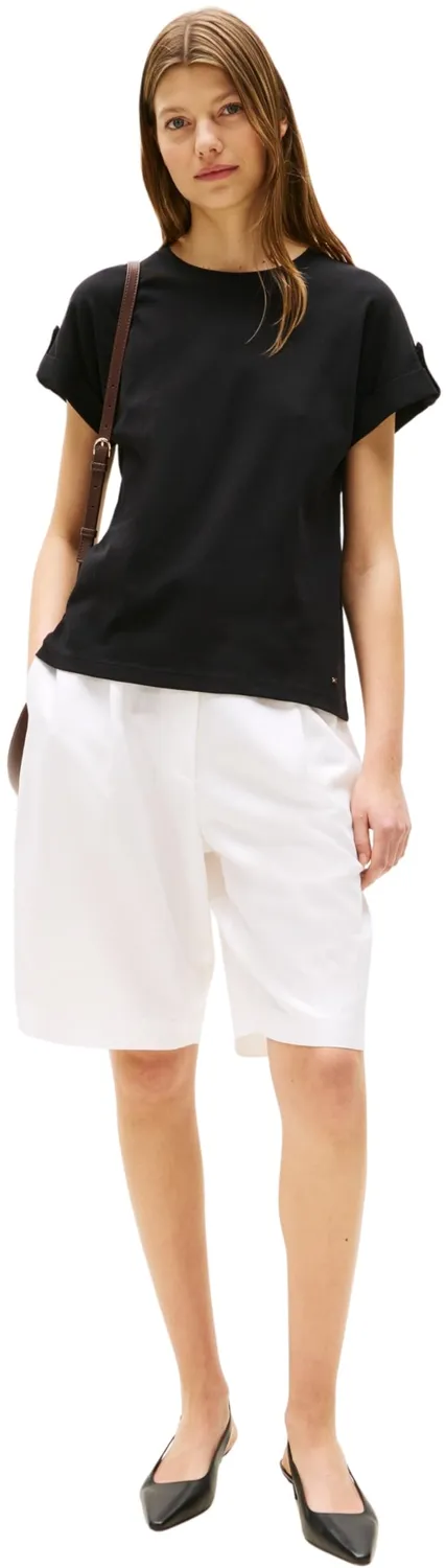 Tommy Hilfiger Gold Button t-shirt donna manica corta M