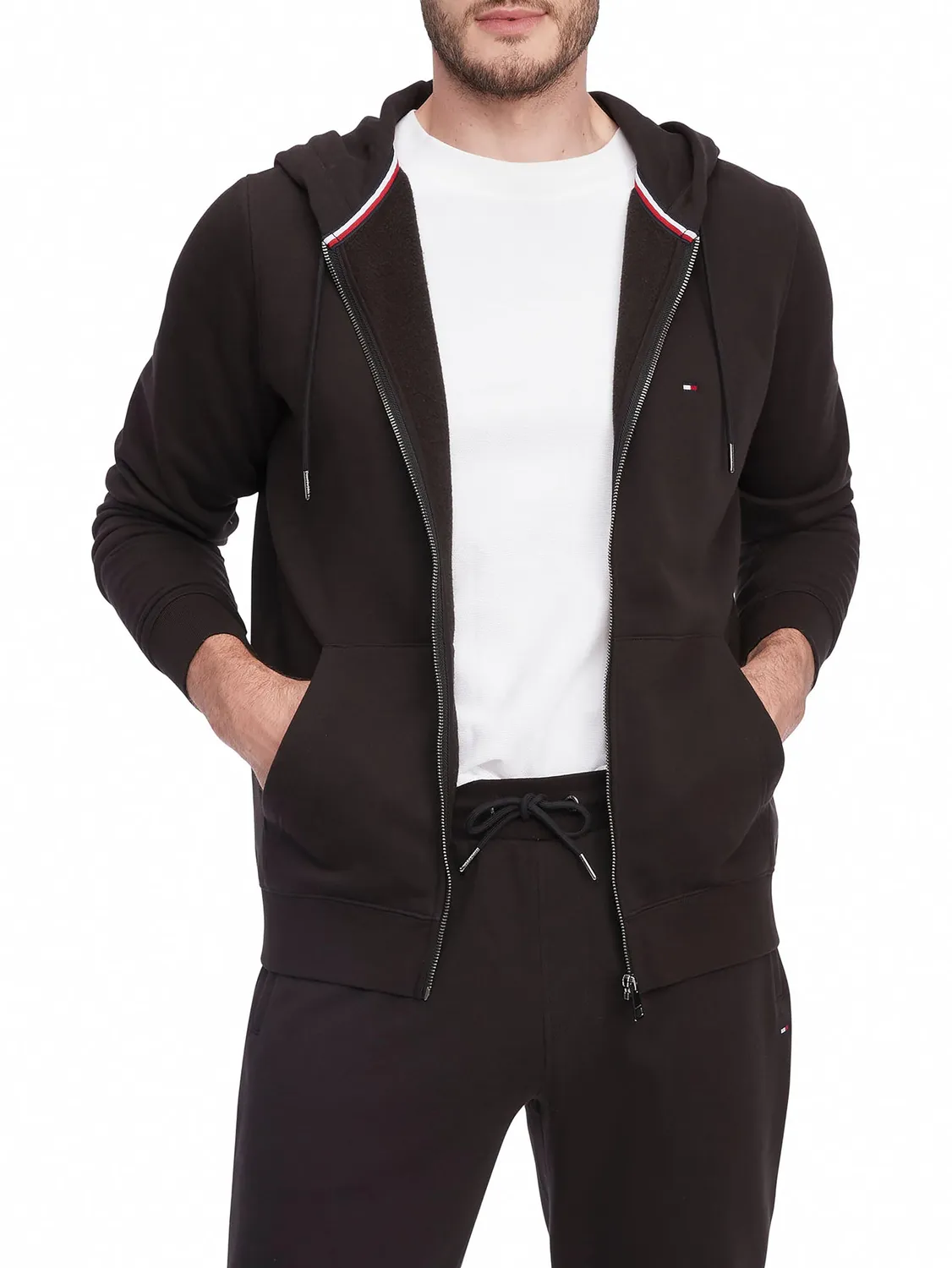 Tommy Hilfiger Fleece Full Zip Felpa Uomo XXL Nero