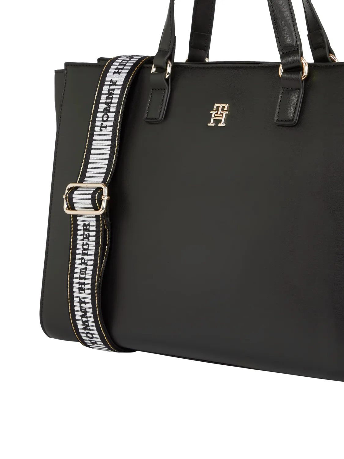 Tommy Hilfiger Fresh Satchel Grande borsa a mano nera