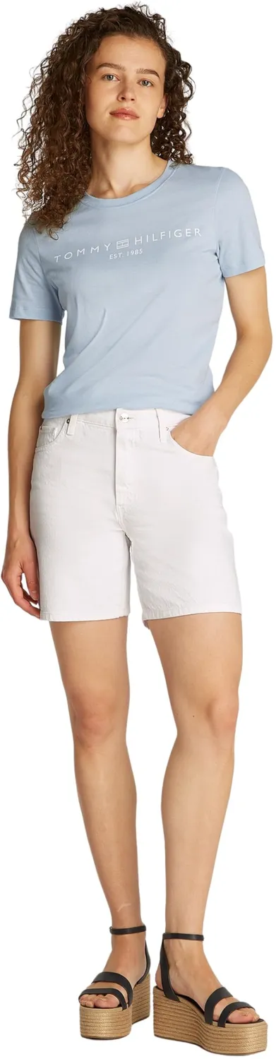 Tommy Hilfiger DNM Straight Short RW White shorts donna 30W