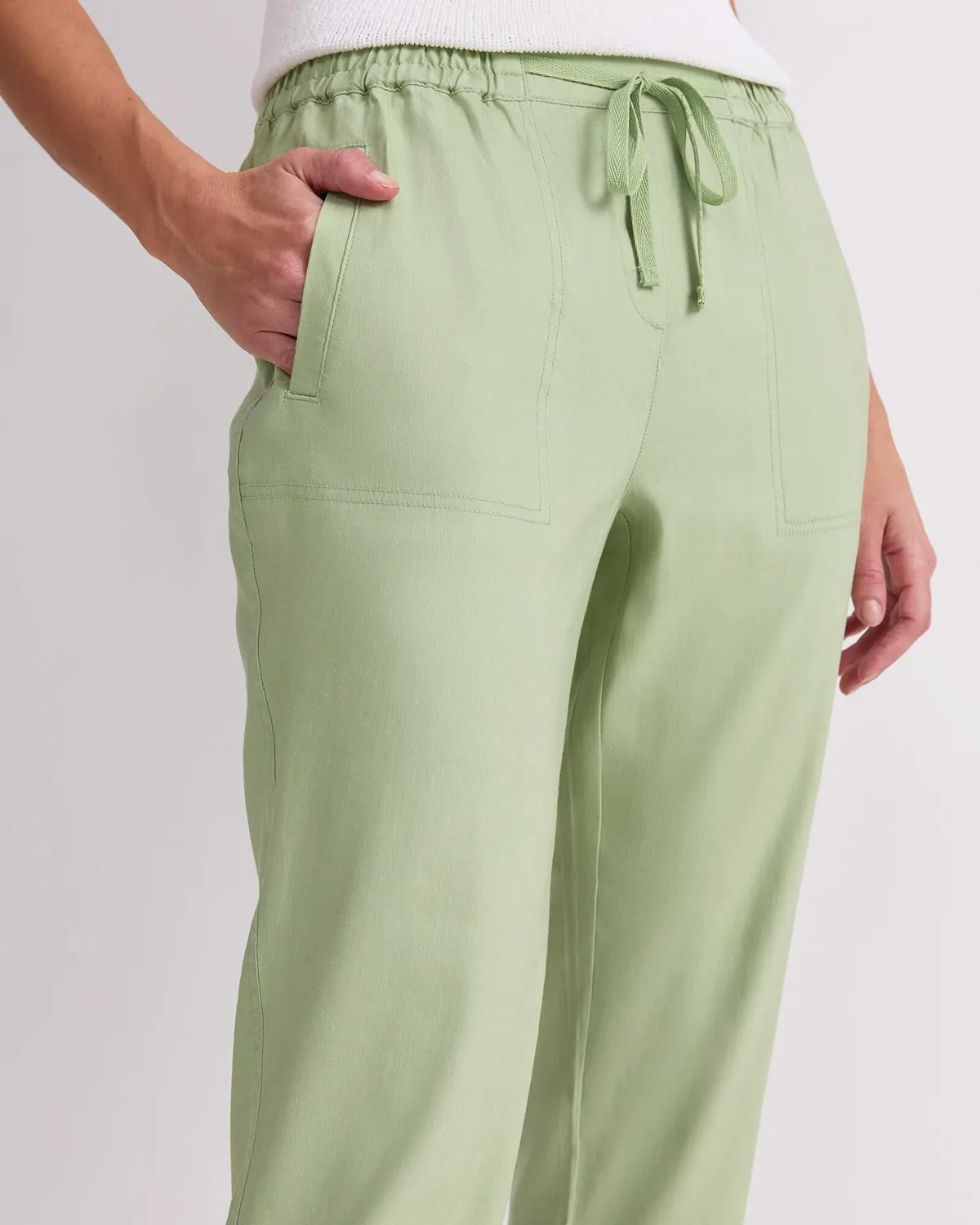 Sportscraft Rosa pantalone lino stretch coulisse beige