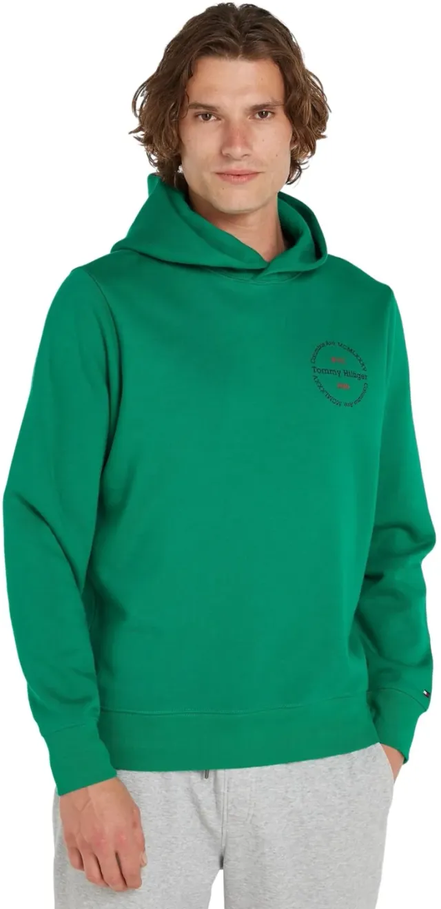 Tommy Hilfiger felpa con cappuccio uomo verde Olympic Green
