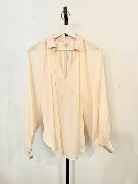 Lol Roma Bohemien camicia voile cotone rosato seta