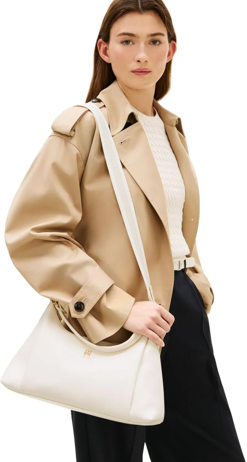Tommy Hilfiger TH Essential borsetta tracolla crema 35x23cm