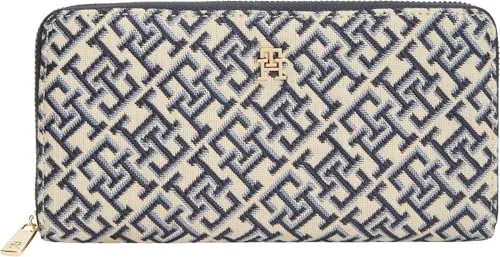 Tommy Hilfiger TH Icon portafoglio donna zip blu grande
