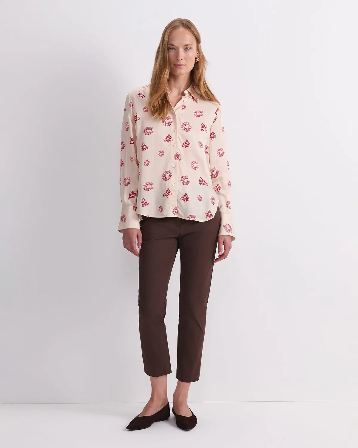 Sportscraft Horse Print camicia viscosa fantasia