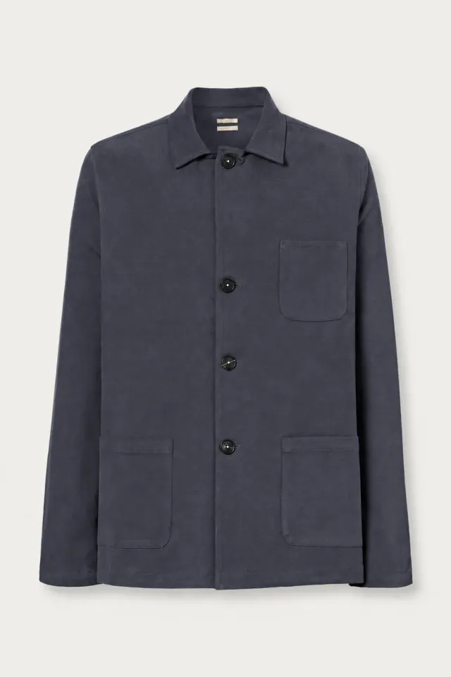 Massimo Alba Florida giacca camicia cotone dark blue