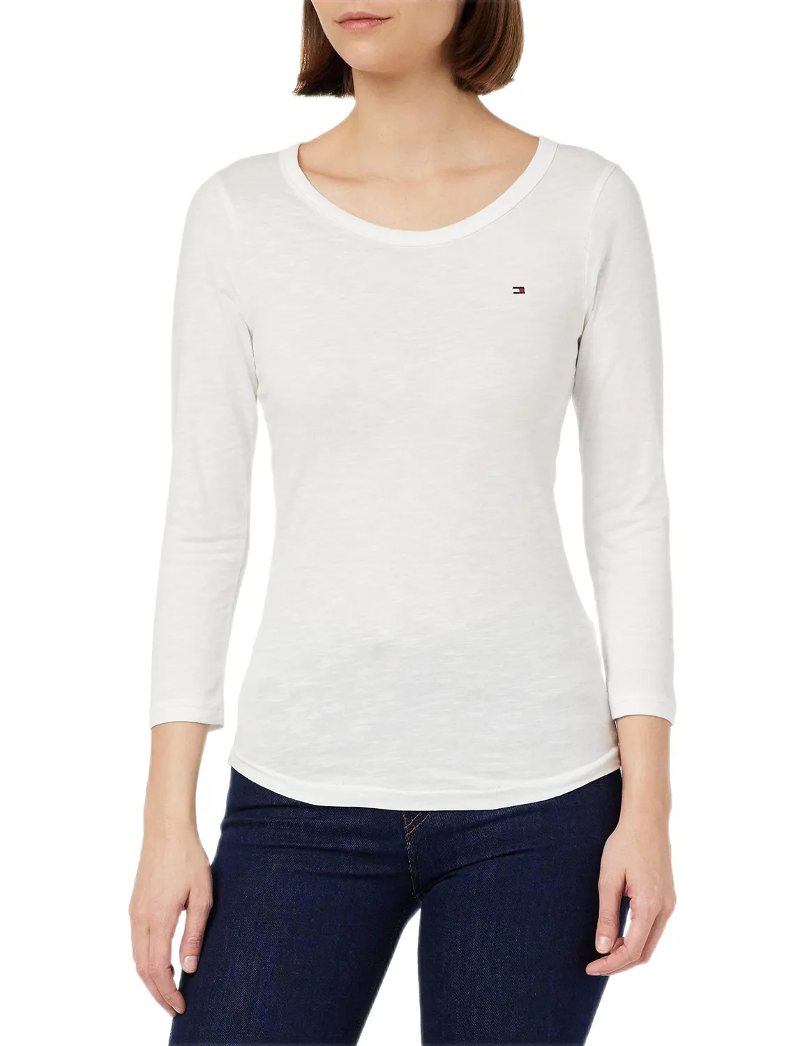 Tommy Hilfiger Maglia maniche lunghe donna arancione cotone
