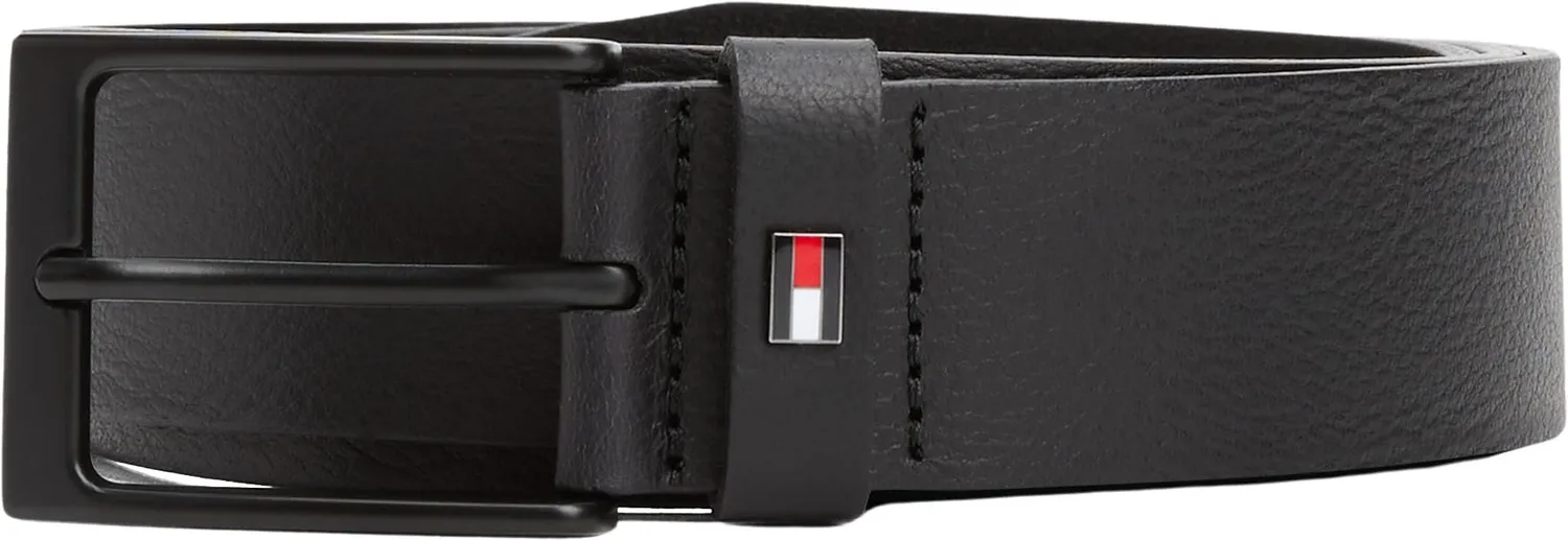 Tommy Hilfiger Layton Cintura Pelle Uomo 110 Nera 3,5 cm