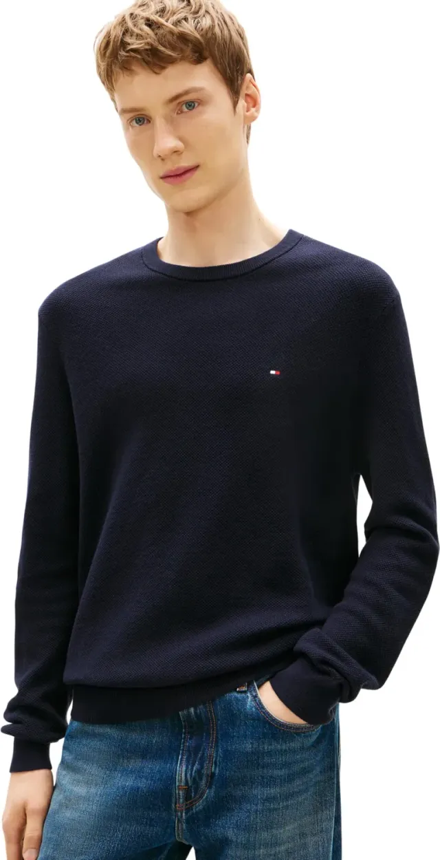 Tommy Hilfiger Essential maglione uomo blu Desert Sky