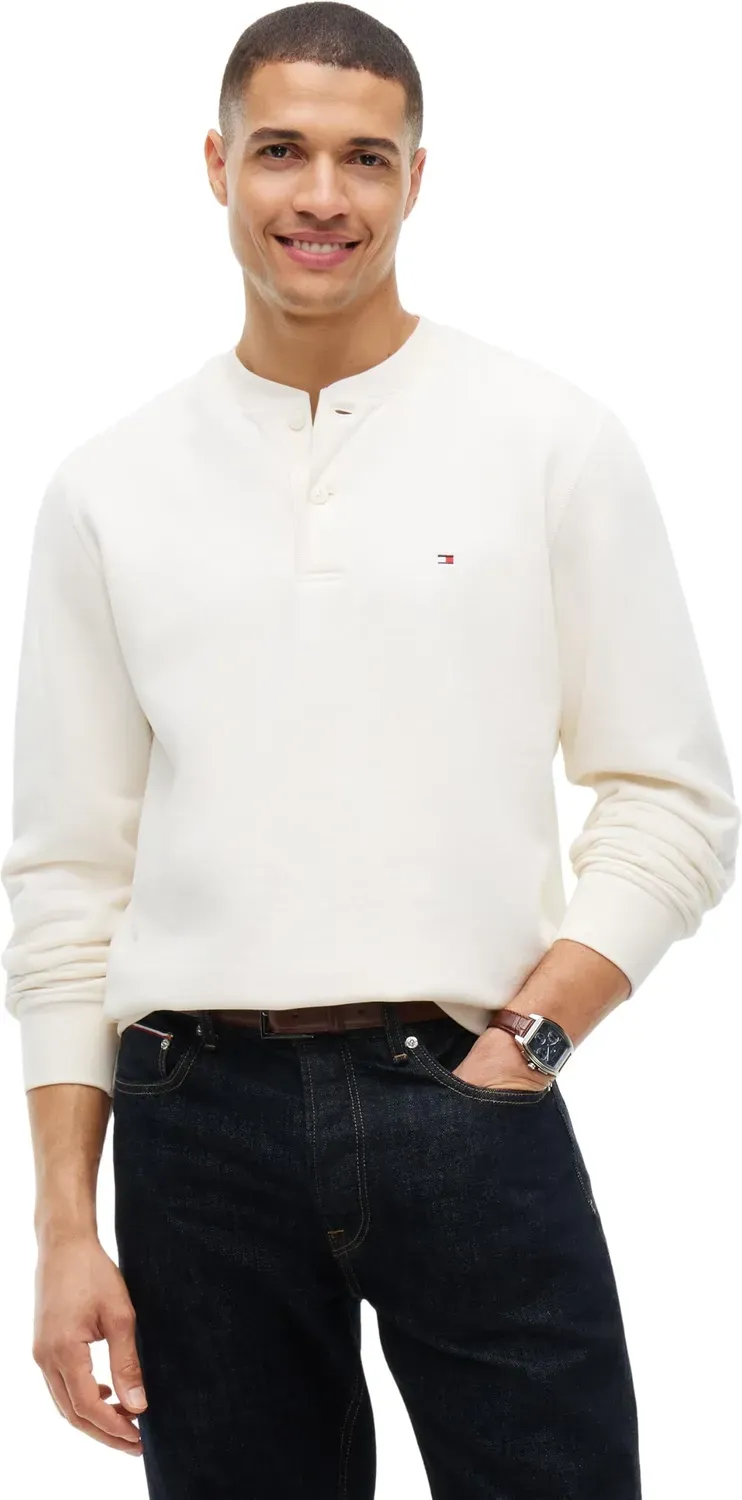 Tommy Hilfiger Essential Fleece MW0MW44933 henley uomo blu pile