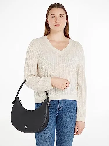 Tommy Hilfiger Emblem borsa donna nera con zip