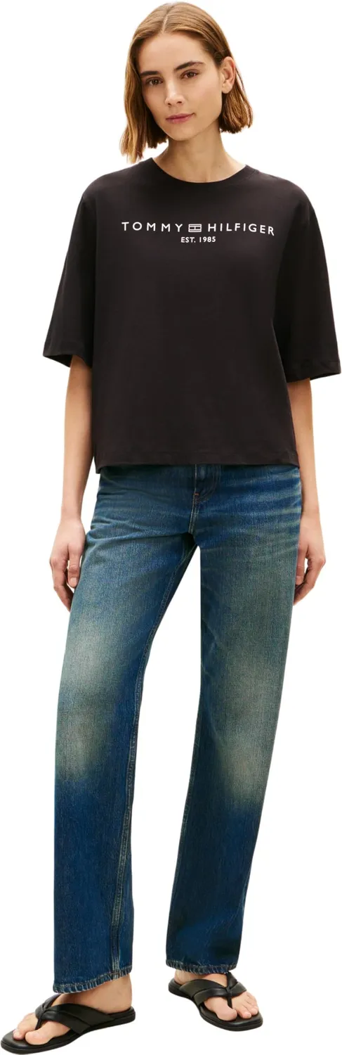 Tommy Hilfiger maglietta manica lunga donna nera