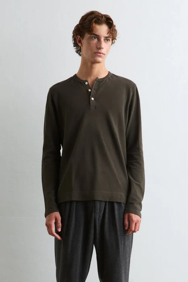 Massimo Alba Manchester serafino cotone Chicory Coffee