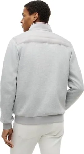 Tommy Hilfiger felpa zip uomo cotone blu grigio