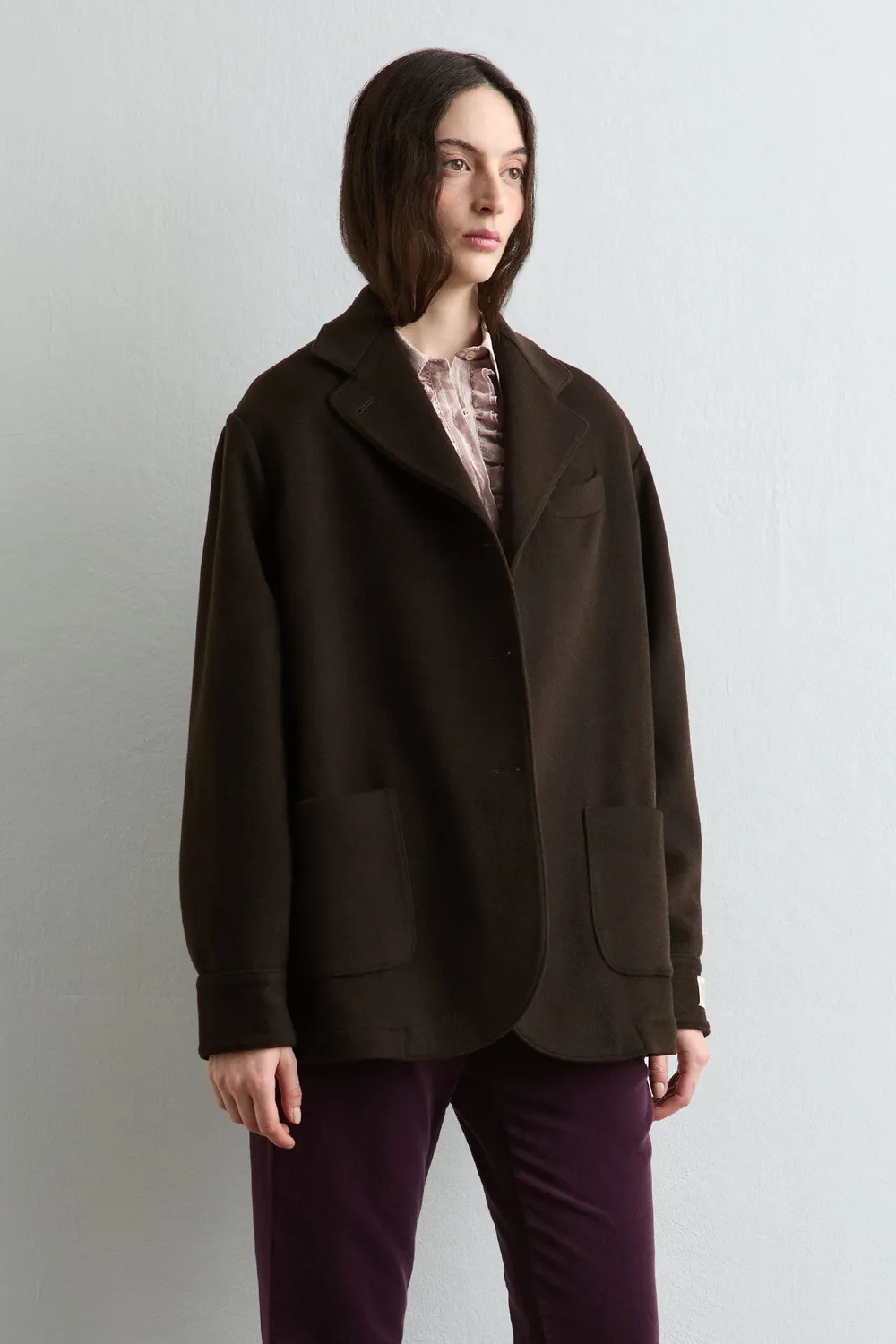 Massimo Alba Milly caban cashmere deep brown donna