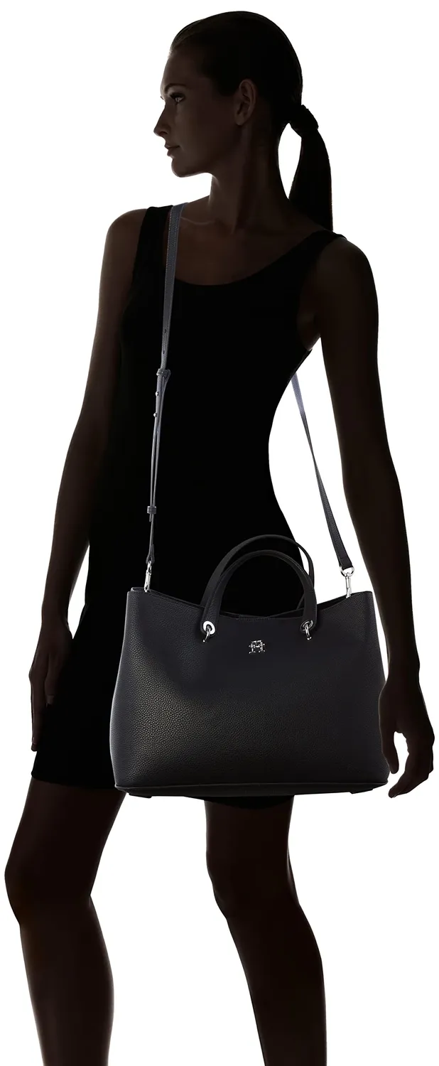 Tommy Hilfiger Emblem borsa donna tracolla rimovibile nera