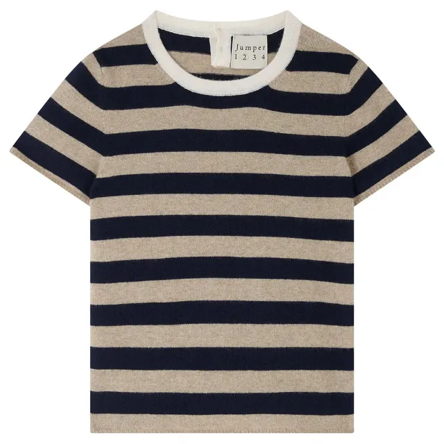 Jumper 1234 Stripe t-shirt cashmere navy marrone
