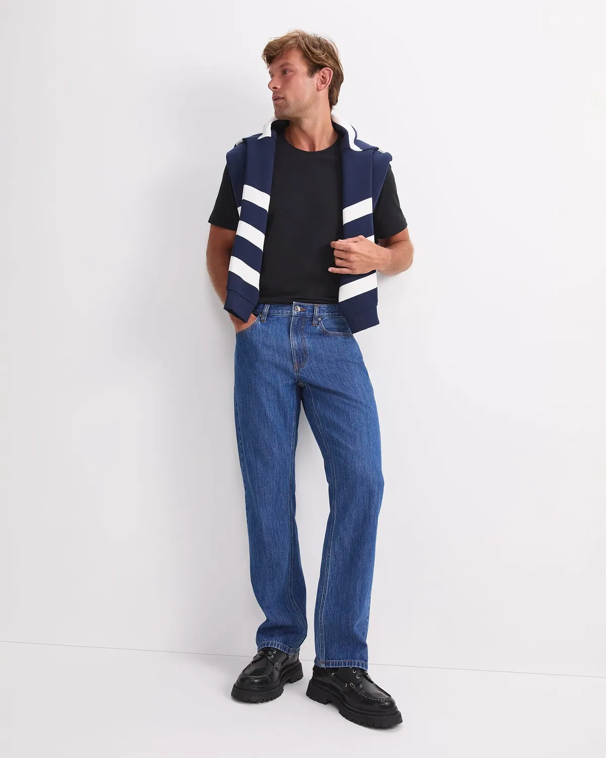 Sportscraft Anderson 208112 jeans uomo dritto blu medio cotone