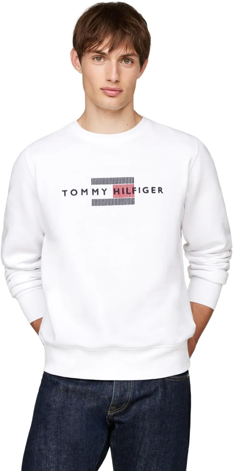 Tommy Hilfiger Flag felpa girocollo uomo cotone