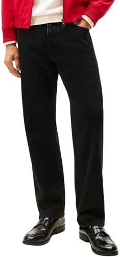 Tommy Hilfiger River Bona Black jeans uomo 34W/36L relaxed