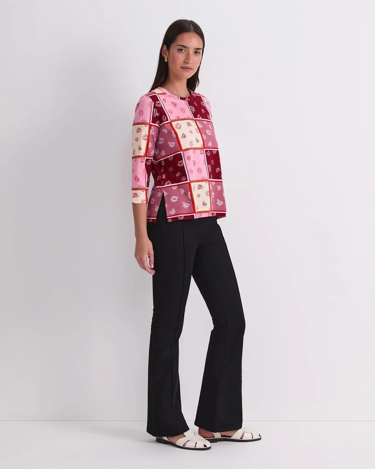 Sportscraft Horse Print Mercerised t-shirt cotone