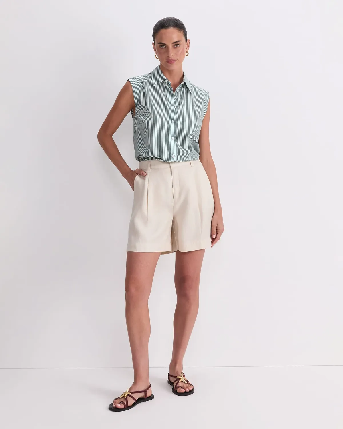 Sportscraft Jamie Linen Pleat Short pantaloncini lino donna