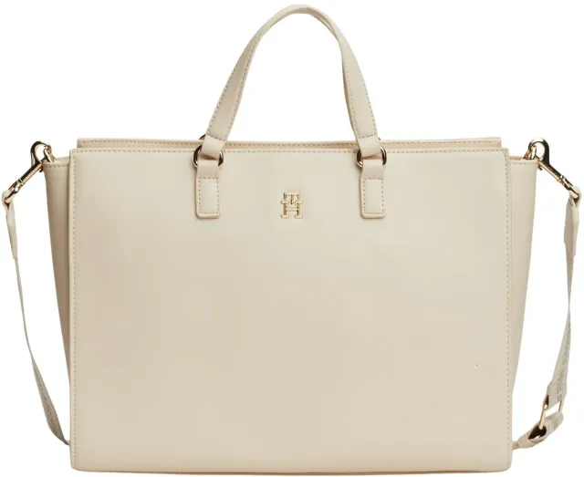 Tommy Hilfiger Fresh Satchel borsa tracolla donna beige grande