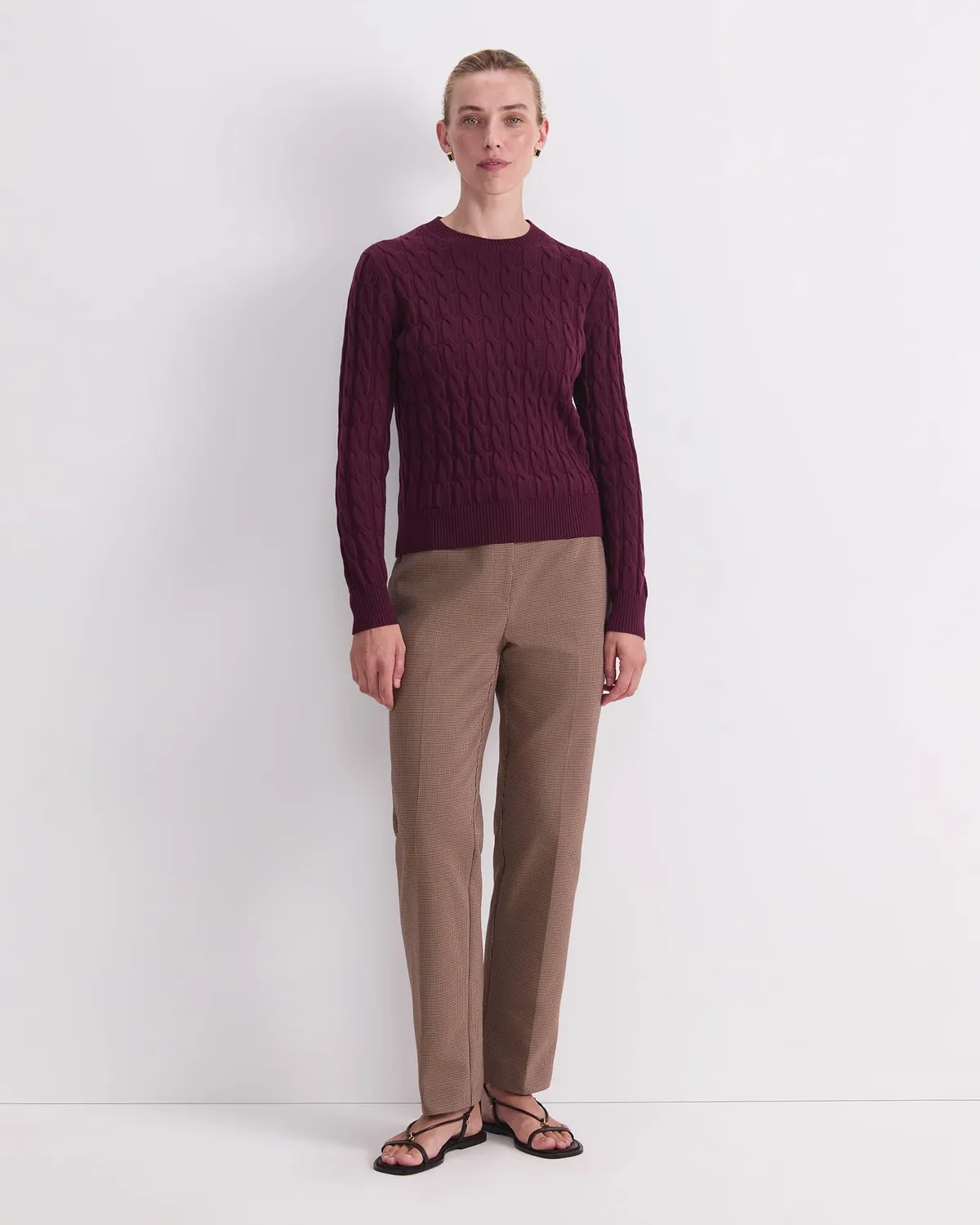Sportscraft Merino Cable Sweater maglione lana merino