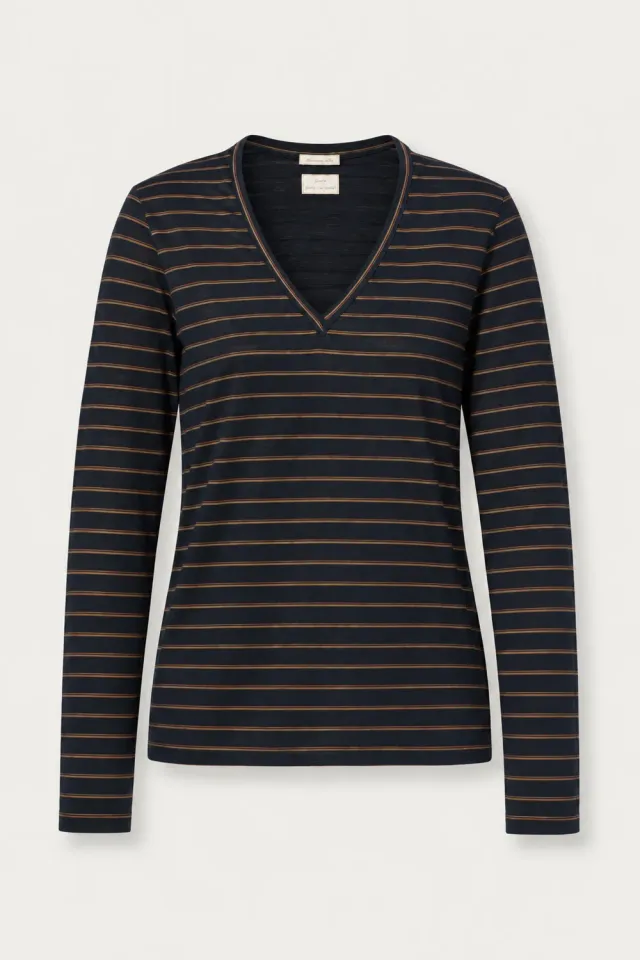 Massimo Alba Leeds t-shirt donna blu lana