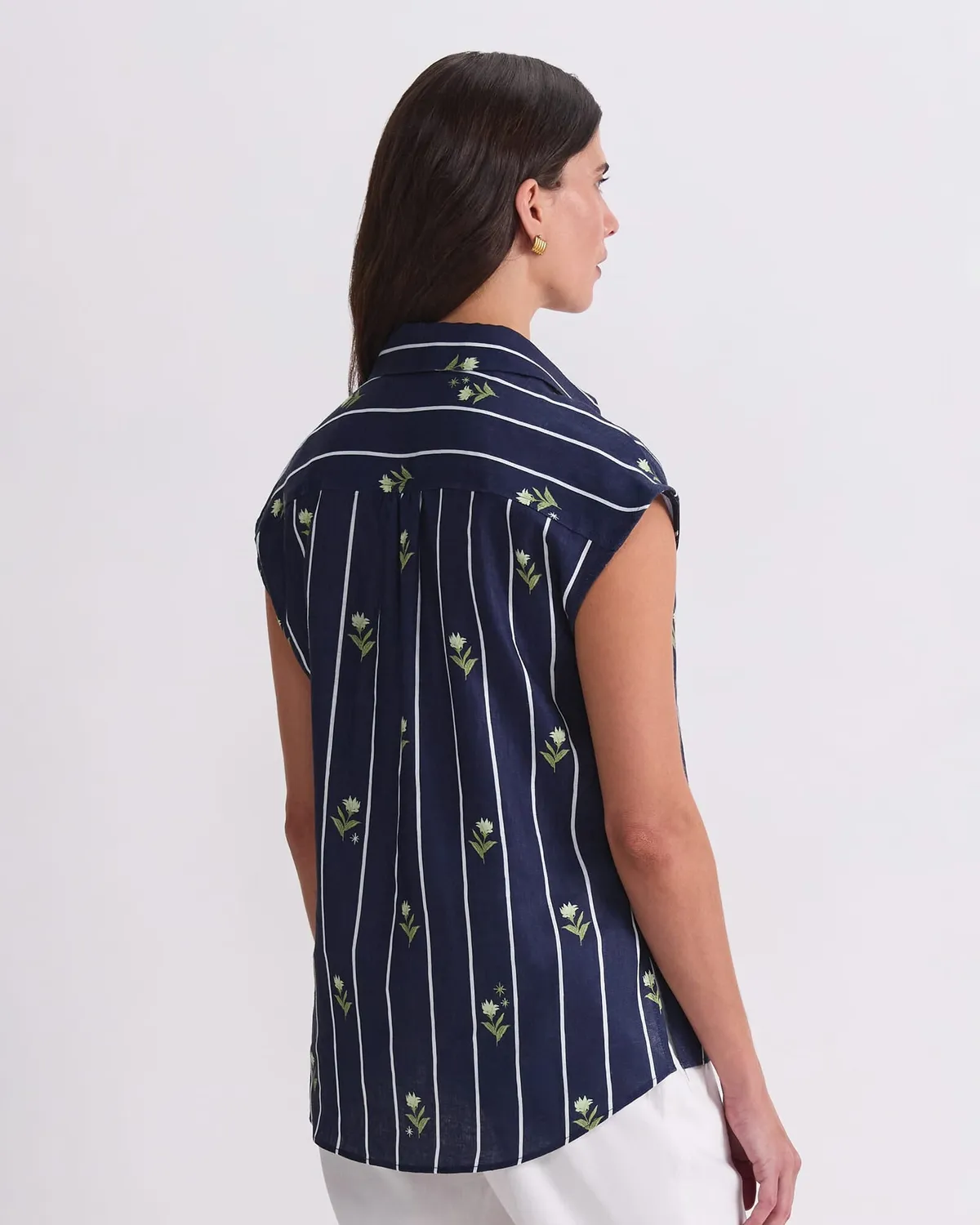 Sportscraft Hampton camicia lino donna righe floreali