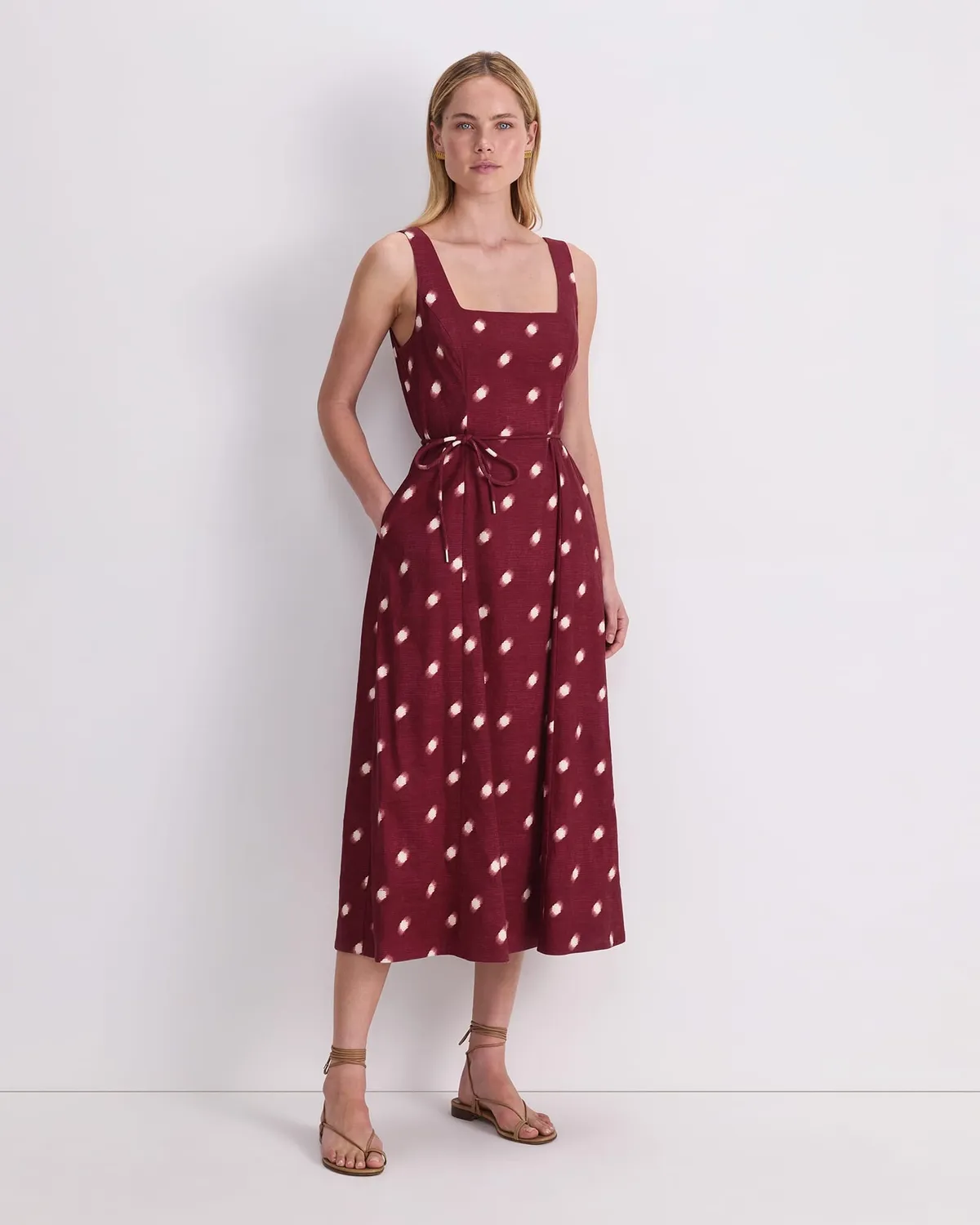 Sportscraft Rosa abito sottoveste midi con cintura
