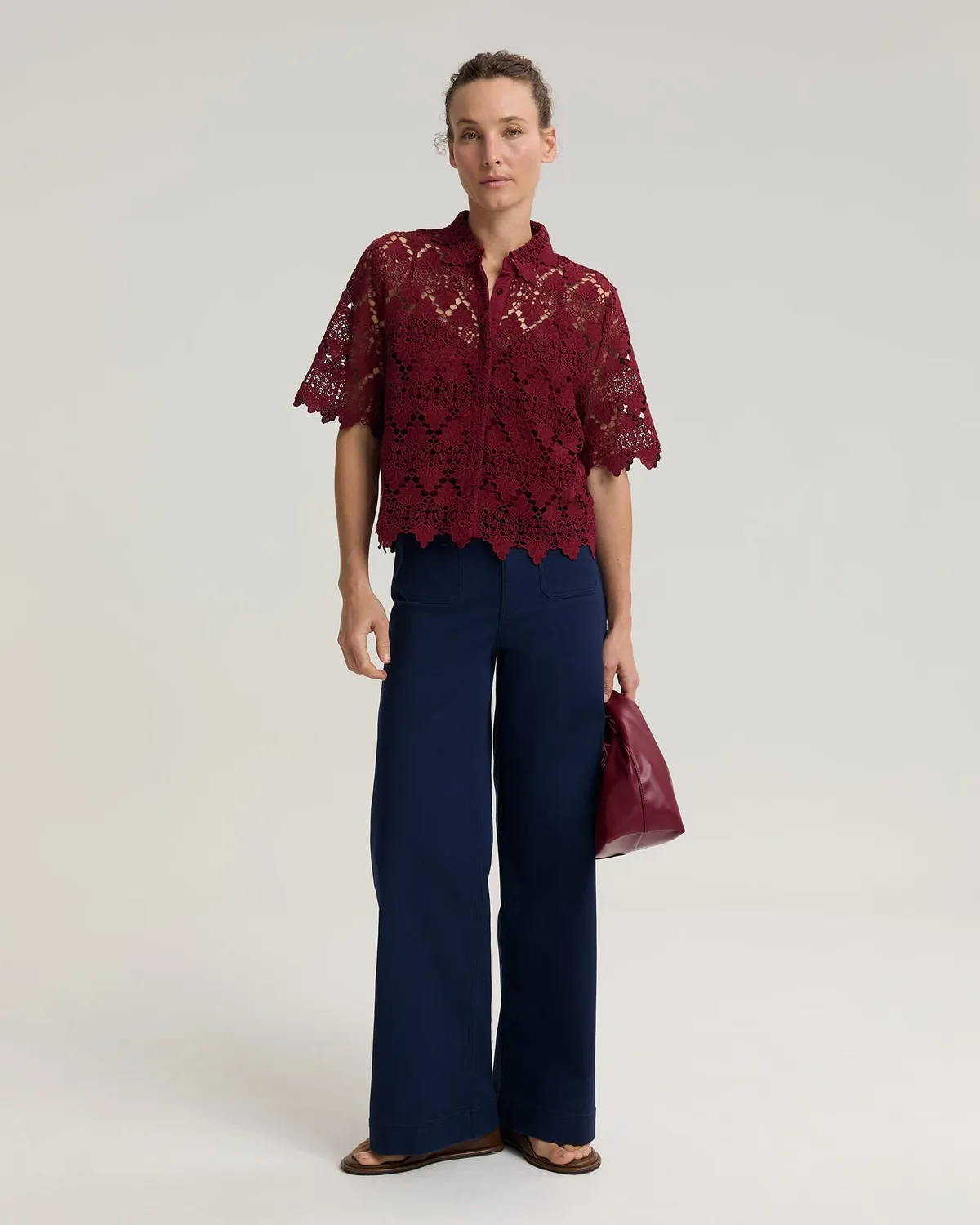 Sportscraft Ariana Lace Cropped camicia in pizzo