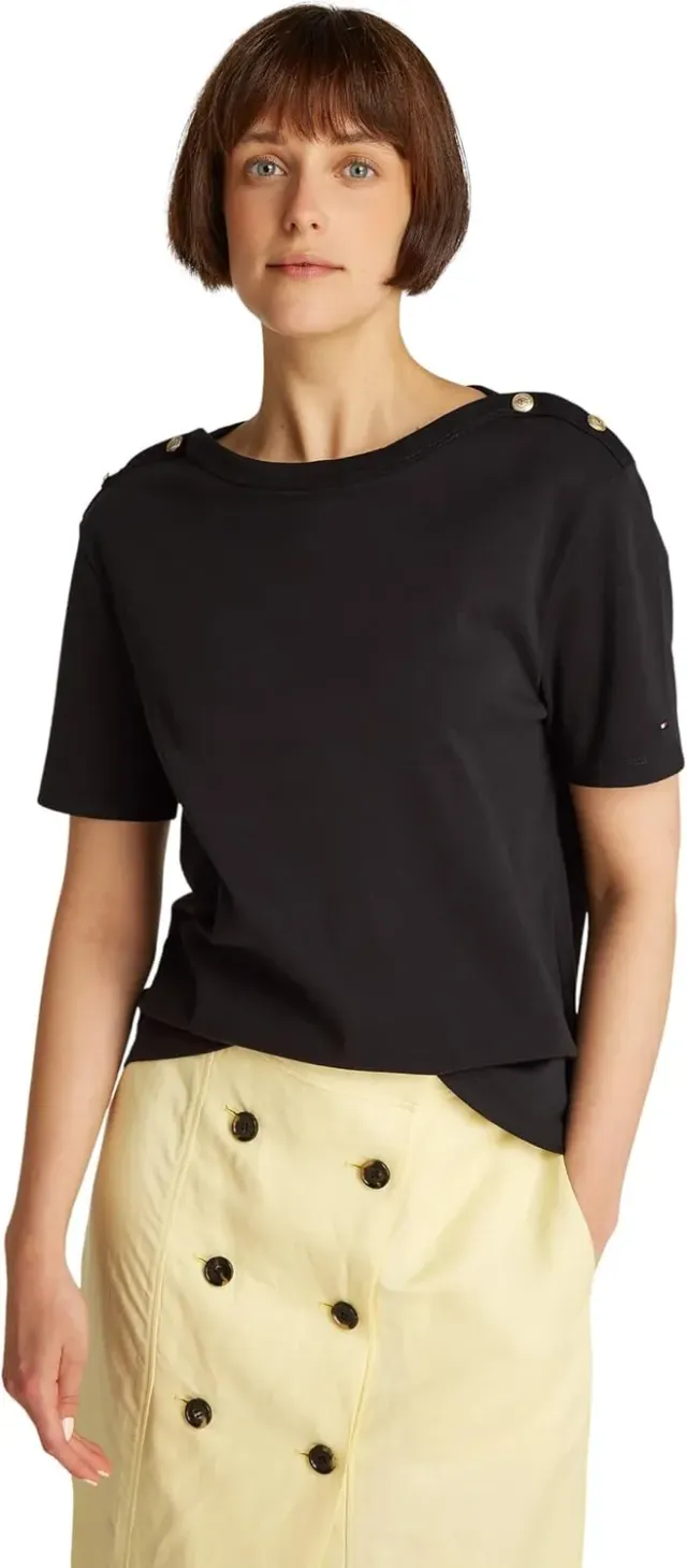 Tommy Reg Stripe Gold maglietta donna ecru taglia M