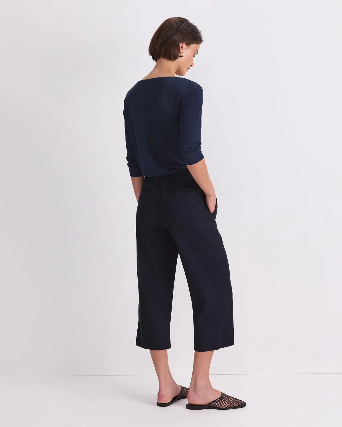 Sportscraft Rosa Crop pantalone lino donna cropped