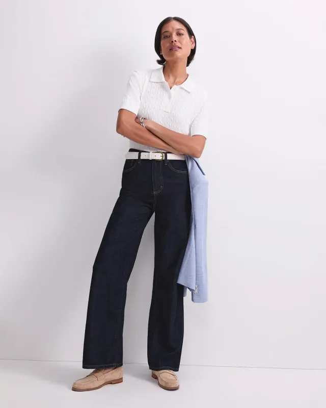 Sportscraft Chiffon Cotton Cable Polo donna in cotone