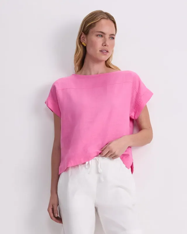 Sportscraft Dahlia Shell top donna lino scollo barca
