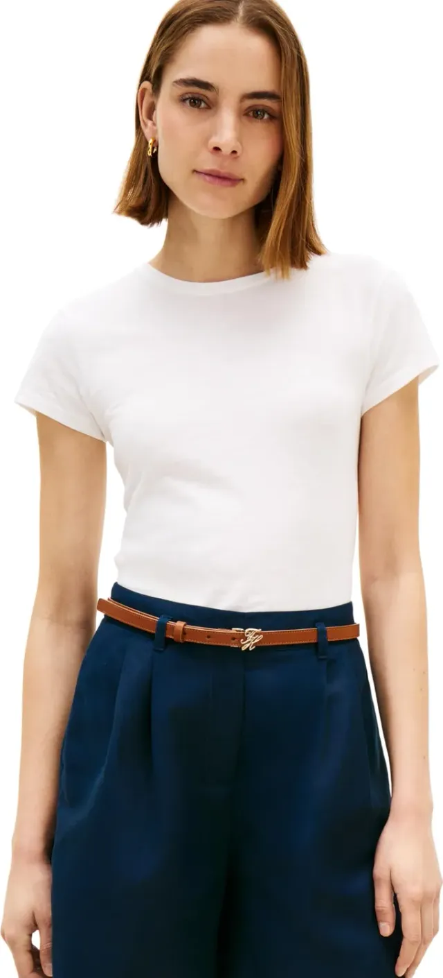 Tommy Hilfiger Co Slub Slim WW0WW48702 t-shirt donna manica corta