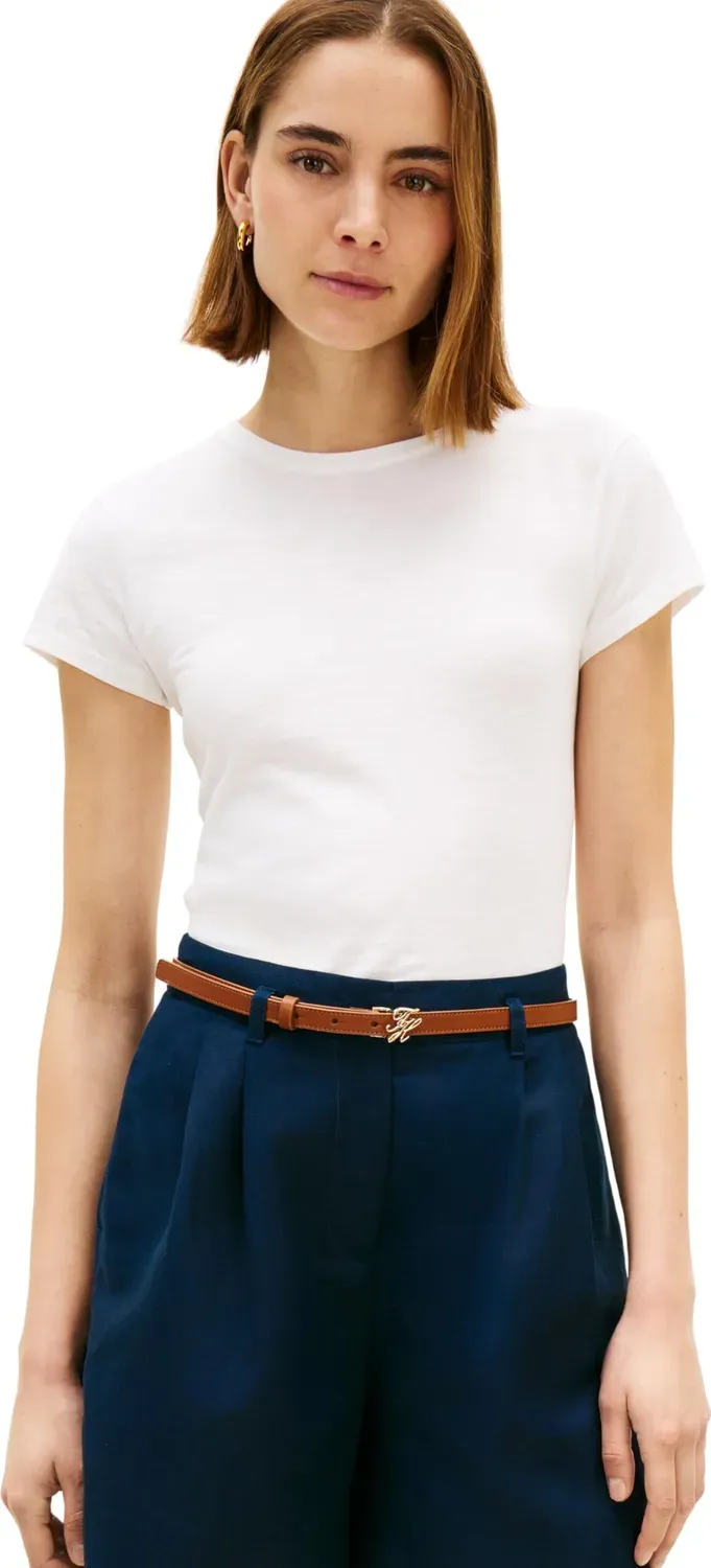 Tommy Hilfiger Co Slub Slim WW0WW48702 t-shirt donna manica corta